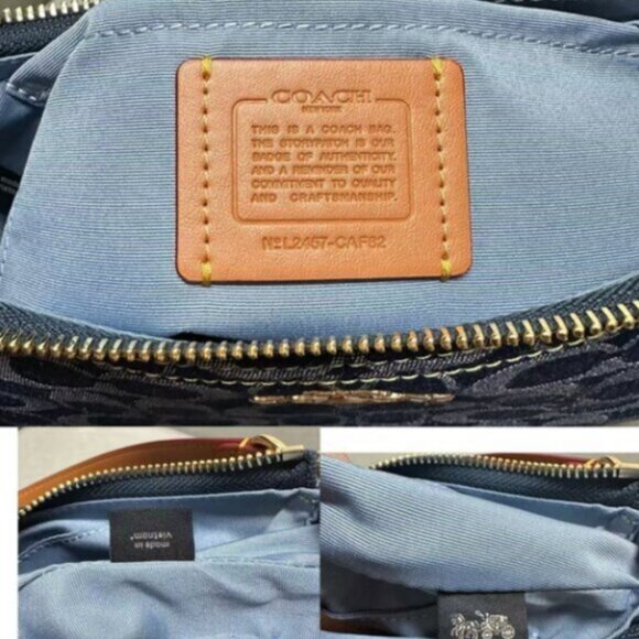 New Coach Teri Shoulder Bag In Signature Denim - Picture 5 of 6